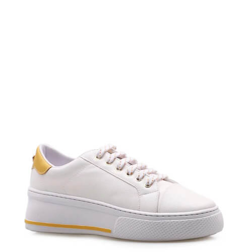 Tênis Feminino Happy Sneaker – Napa Soft Branco e Amarelo