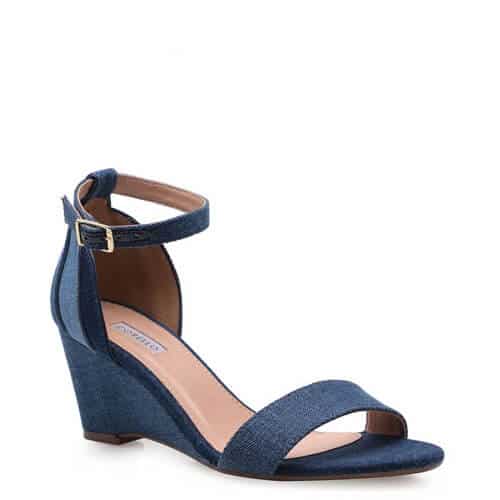 Anabela Patchwork Wedge Tecido Jeans – Colors